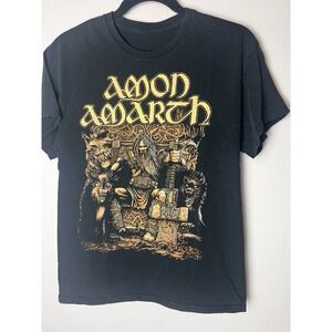 AMON AMARTH Size S Black Cotton Viking Death Metal Thor T-shirt VTG?